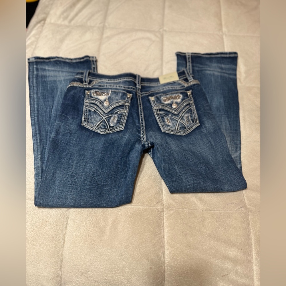 Miss Me Blue Flare & Wide Leg Jeans - Picture 4 of 8